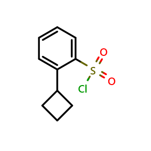 Chemical structure of 2-Cyclobutyl-1-benzenesulfonyl Chloride , CAS 1594878-38-2, AChemBlock AD295073