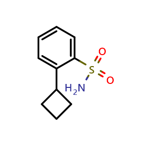 Chemical structure of 2-Cyclobutylbenzenesulfonamide , CAS 1600425-80-6, AChemBlock AD295078