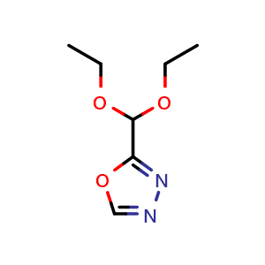 Chemical structure of 2-(Diethoxymethyl)-1,3,4-oxadiazole , CAS 1279213-16-9, AChemBlock AD295081
