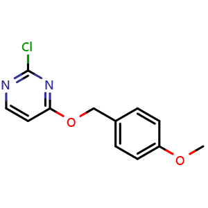 Chemical structure of 2-Chloro-4-[(4-methoxybenzyl)oxy]pyrimidine , CAS 480998-38-7, AChemBlock AD295083