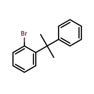Chemical structure of 1-Bromo-2-(2-phenylpropan-2-yl)benzene , CAS 796966-97-7, AChemBlock AD295084
