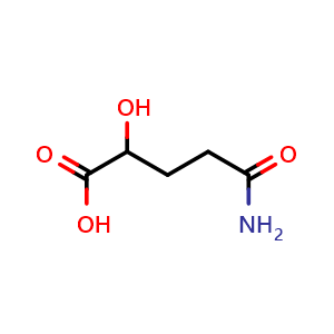 Chemical structure of 5-Amino-2-hydroxy-5-oxopentanoic acid , CAS 84658-40-2, AChemBlock AD295090