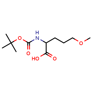 Chemical structure of N-Boc-5-methoxy-DL-norvaline , CAS 2351947-24-3, AChemBlock AD295099