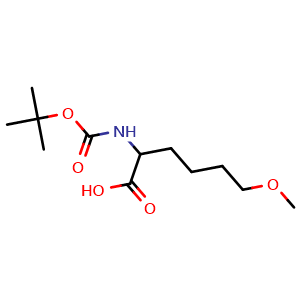 Chemical structure of N-Boc-6-methoxy-DL-norleucine , CAS 1696128-68-3, AChemBlock AD295100