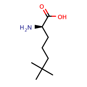 Chemical structure of (R)-2-Amino-6,6-dimethylheptanoic acid , CAS 142927-20-6, AChemBlock AD295107