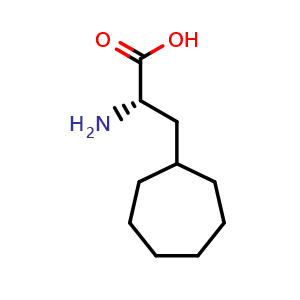 Chemical structure of (S)-2-Amino-3-cycloheptylpropanoic acid , CAS 119486-19-0, AChemBlock AD295108