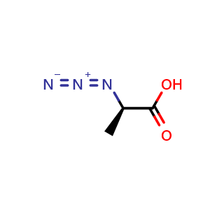 Chemical structure of (R)-2-Azidopropanoic acid , CAS 124885-70-7, AChemBlock AD295116