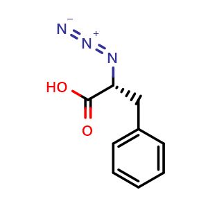 Chemical structure of (R)-2-Azido-3-phenylpropanoic acid , CAS 118460-00-7, AChemBlock AD295118