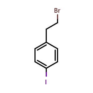 Chemical structure of 1-(2-Bromoethyl)-4-iodobenzene , CAS 89978-45-0, AChemBlock AD295125