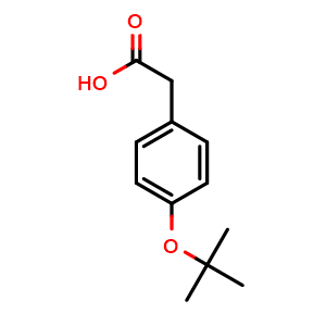 Chemical structure of 4-(tert-Butoxy)benzeneacetic acid , CAS 135066-21-6, AChemBlock AD295126