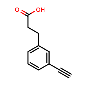 Chemical structure of 3-Ethynylbenzenepropanoic acid , CAS 949115-85-9, AChemBlock AD295127