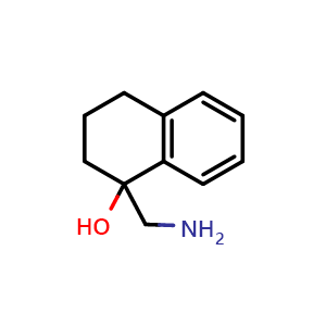 Chemical structure of 1-(Aminomethyl)-1,2,3,4-tetrahydro-1-naphthalenol , CAS 50361-60-9, AChemBlock AD295129