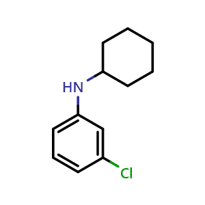 Chemical structure of 3-Chloro-N-cyclohexylaniline , CAS 32605-98-4, AChemBlock AD295130