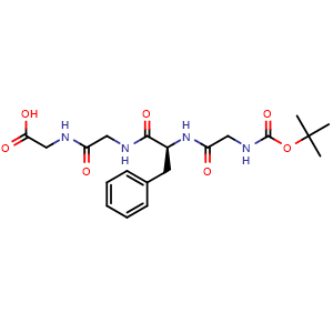 Chemical structure of N-Boc-glycyl-L-phenylalanyl-glycyl-glycine , CAS 142179-49-5, AChemBlock AD295132