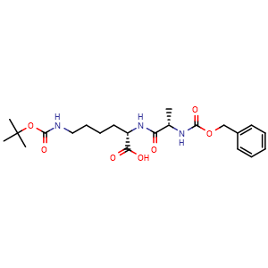 Chemical structure of N2-(Cbz-L-alanyl)-N6-Boc-L-lysine , CAS 688788-88-7, AChemBlock AD295141