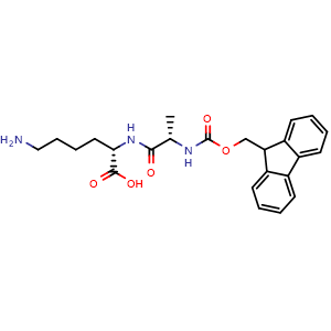 Chemical structure of Fmoc-L-alanyl-L-lysine , CAS 538334-40-6, AChemBlock AD295142