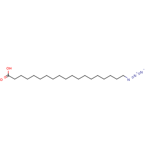 Chemical structure of 19-Azidononadecanoic acid , CAS 1841512-96-6, AChemBlock AD295144