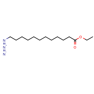 Chemical structure of Ethyl 12-azidododecanoate , CAS 900803-79-4, AChemBlock AD295146