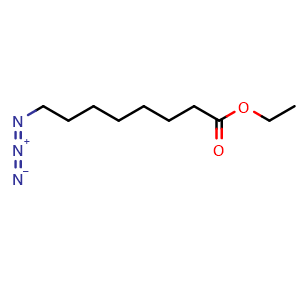 Chemical structure of Ethyl 8-azidooctanoate , CAS 1637284-90-2, AChemBlock AD295147
