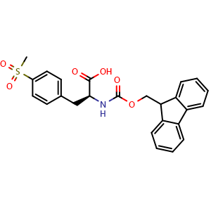 Chemical structure of N-Fmoc-4-(methylsulfonyl)-L-phenylalanine , CAS 2350005-28-4, AChemBlock AD295151