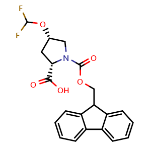 Chemical structure of (4S)-1-Fmoc-4-(difluoromethoxy)-L-proline , CAS 2913229-07-7, AChemBlock AD295153