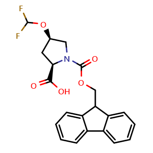 Chemical structure of (4R)-1-Fmoc-4-(difluoromethoxy)-D-proline , CAS 2913226-55-6, AChemBlock AD295154