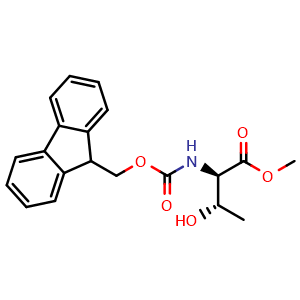 Chemical structure of N-Fmoc-D-threonine methyl ester , CAS 1496506-82-1, AChemBlock AD295157