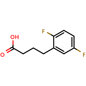 Chemical structure of 2,5-Difluorobenzenebutanoic acid , CAS 899350-25-5, AChemBlock AD295163