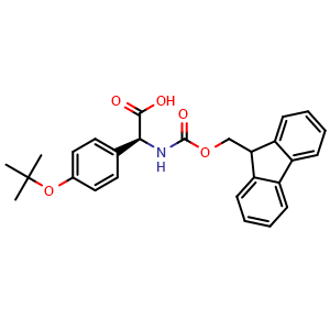 Chemical structure of N-Fmoc-(S)-2-(4-(tert-butoxy)phenyl)glycine , CAS 1270300-61-2, AChemBlock AD295165