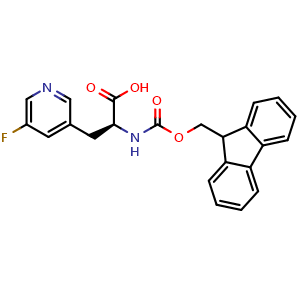 Chemical structure of Fmoc-3-(5-fluoro-3-pyridyl)-L-alanine , CAS 2349872-87-1, AChemBlock AD295172