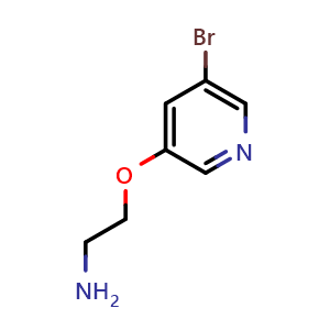 Chemical structure of 3-(2-Aminoethoxy)-5-bromopyridine , CAS 1112983-17-1, AChemBlock AD295177