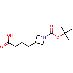 Chemical structure of 1-Boc-3-azetidinebutanoic acid , CAS 1697321-54-2, AChemBlock AD295186