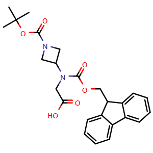 Chemical structure of N-Fmoc-N-(1-Boc-3-azetidinyl)glycine , CAS 1463524-95-9, AChemBlock AD295188