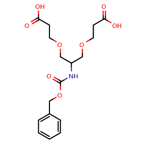Chemical structure of 2-(Cbz-amino)-1,3-bis(carboxyethoxy)propane , CAS 1637413-27-4, AChemBlock AD295191
