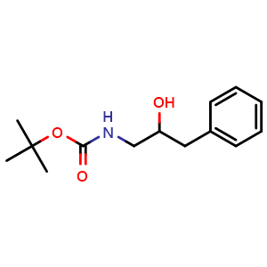 Chemical structure of tert-Butyl N-(2-hydroxy-3-phenylpropyl)carbamate , CAS 162541-45-9, AChemBlock AD295193