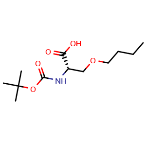 Chemical structure of O-Butyl-N-Boc-L-serine , CAS 23358-68-1, AChemBlock AD295198