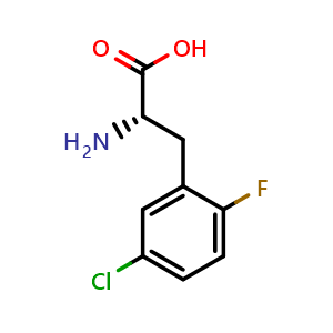 Chemical structure of 5-Chloro-2-fluoro-L-phenylalanine , CAS 1270140-86-7, AChemBlock AD295203