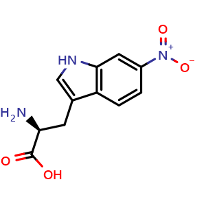Chemical structure of 6-Nitro-L-tryptophan , CAS 46885-76-1, AChemBlock AD295210