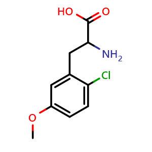 Chemical structure of 2-Chloro-5-methoxy-DL-phenylalanine , CAS 1220953-96-7, AChemBlock AD295226