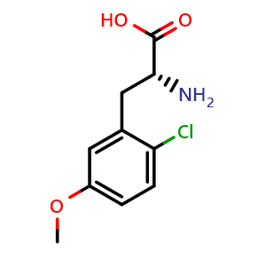 Chemical structure of 2-Chloro-5-methoxy-D-phenylalanine , CAS 1336519-55-1, AChemBlock AD295227