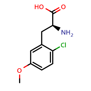 Chemical structure of 2-Chloro-5-methoxy-L-phenylalanine , CAS 1335695-19-6, AChemBlock AD295228