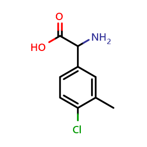 Chemical structure of a-Amino-4-chloro-3-methylbenzeneacetic acid , CAS 1239646-77-5, AChemBlock AD295230