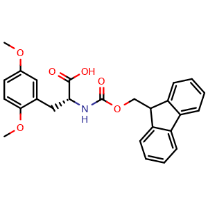 Chemical structure of N-Fmoc-2,5-dimethoxy-D-phenylalanine , CAS 1260604-92-9, AChemBlock AD295235