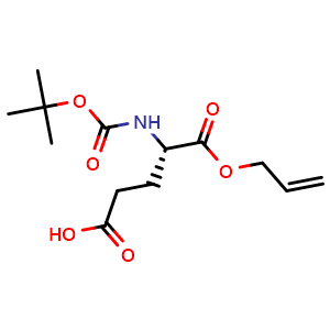 Chemical structure of N-Boc-L-glutamic acid 1-allyl ester , CAS 221187-03-7, AChemBlock AD295237