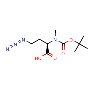 Chemical structure of (R)-4-Azido-2-[Boc(methyl)amino]butanoic acid , CAS 1620659-22-4, AChemBlock AD295239