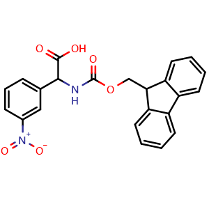 Chemical structure of a-(Fmoc-amino)-3-nitrobenzeneacetic acid , CAS 2352011-47-1, AChemBlock AD295241