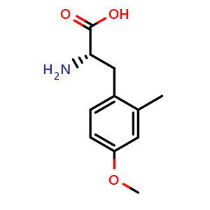 Chemical structure of 2-Methyl-4-methoxy-L-phenylalanine , CAS 1270139-05-3, AChemBlock AD295247