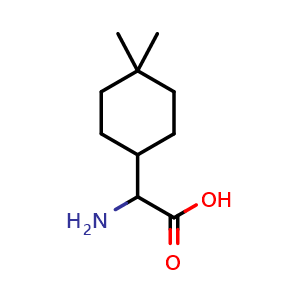 Chemical structure of a-Amino-4,4-dimethylcyclohexaneacetic acid , CAS 1517765-45-5, AChemBlock AD295251