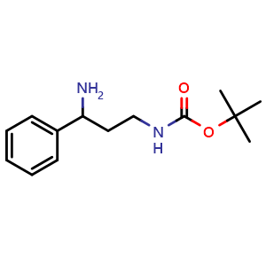 Chemical structure of N1-Boc-3-phenylpropane-1,3-diamine , CAS 943321-68-4, AChemBlock AD295259