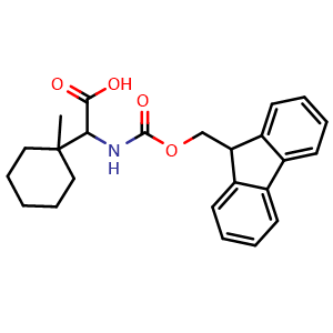 Chemical structure of a-(Fmoc-amino)-1-methylcyclohexaneacetic acid , CAS 2003985-34-8, AChemBlock AD295268